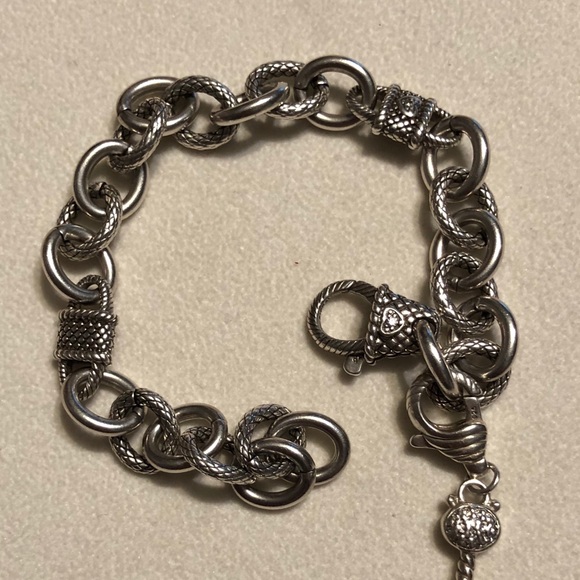 JUDITH RIPKA HEART LOCK & KEY DIAMONIQUE BRACELET - Picture 4 of 8